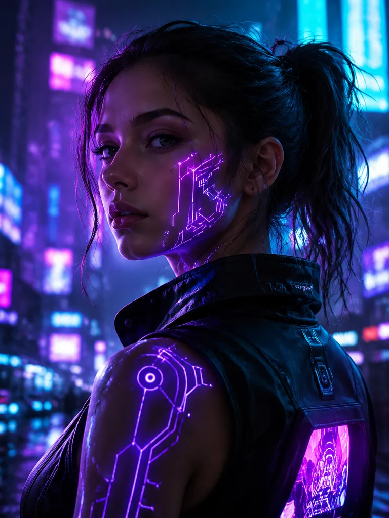 Пример: ии фото в стиле cyberpunk 2077