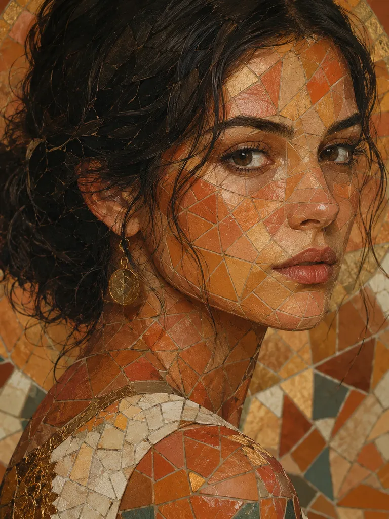 Пример: ии фото в стиле мозаики