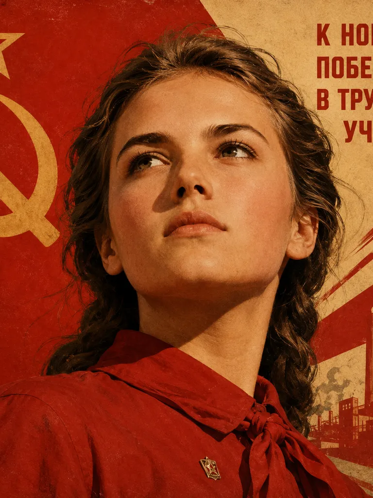 Пример: ии фото в стиле советского плаката