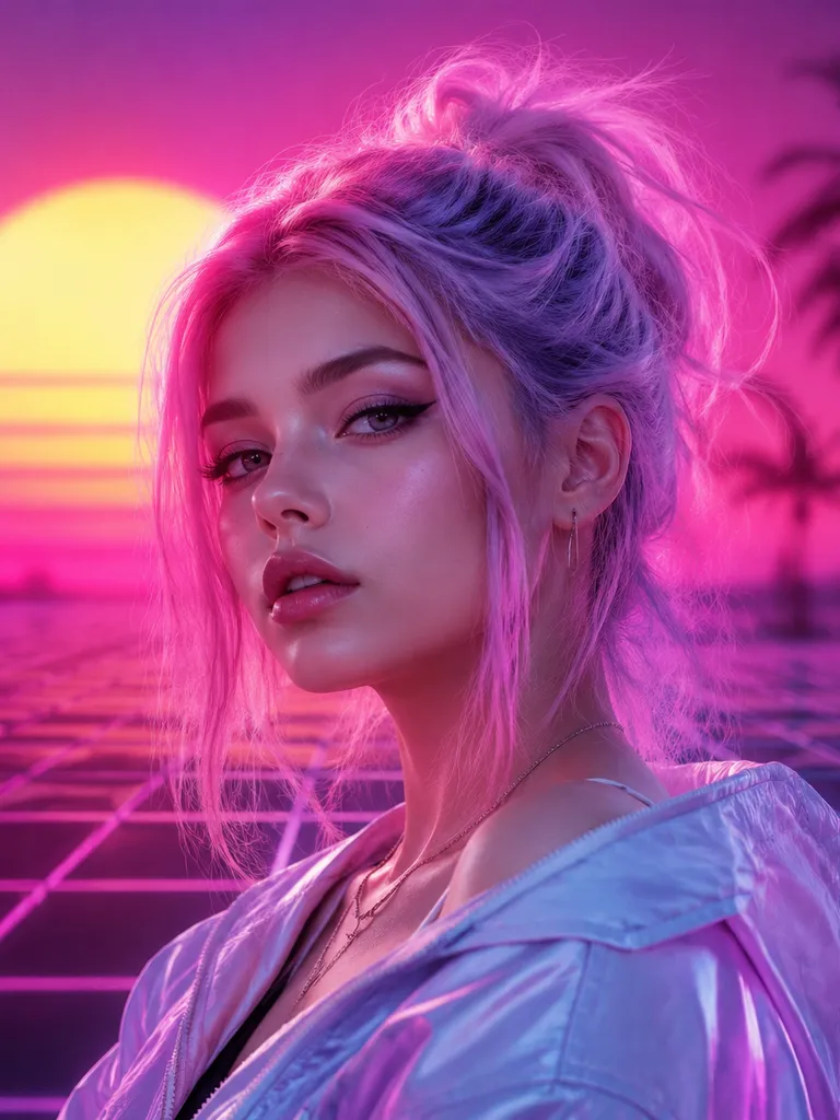 Пример: ии фото в стиле vaporwave