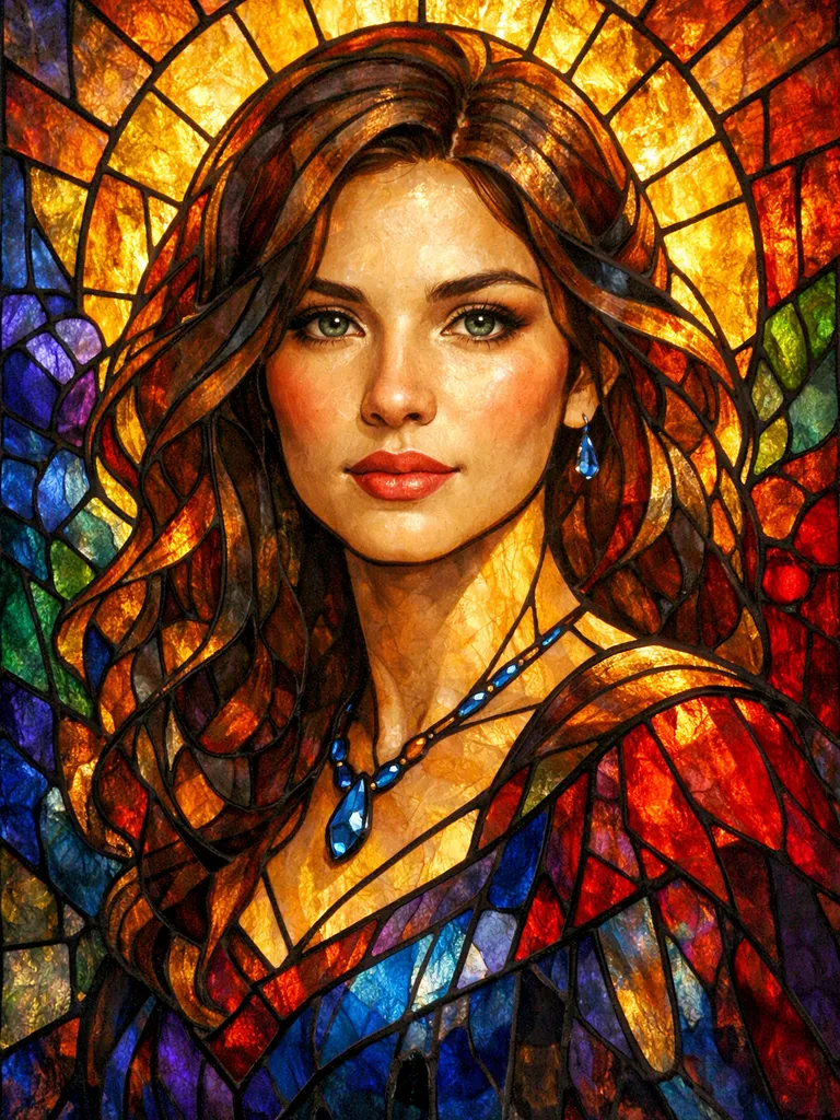 Пример: ии фото в стиле витража